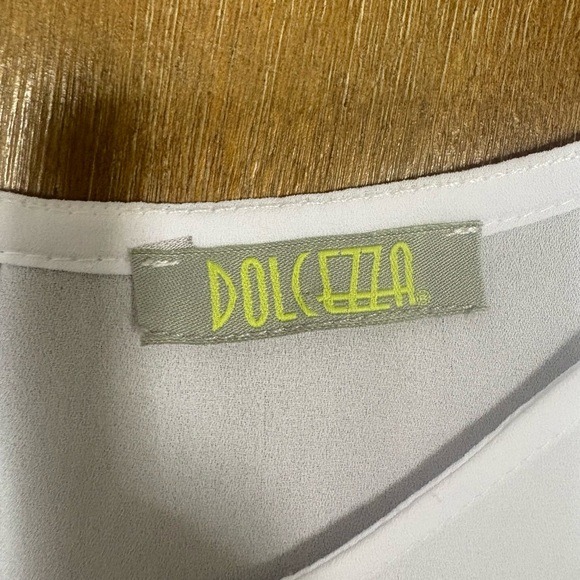Dolcezza White Blouse with Fun Design and Rhinestone Accents - Picture 8 of 10